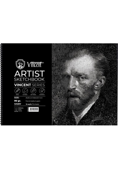Vıncent Artıst Sketchbook Ivory 90gr 25x35 15 Sayfa Eskiz Defteri