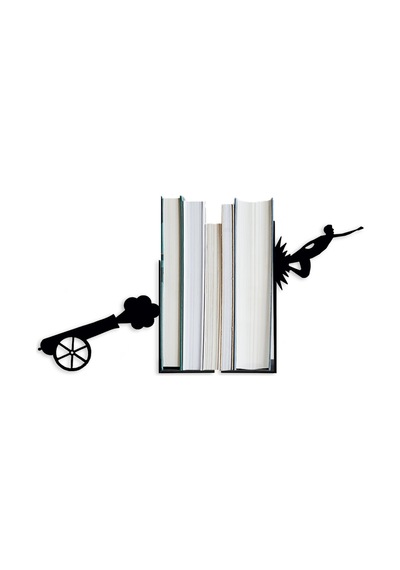Hobi Demir Sanat Uçan Adam Figürlü Dekoratif Metal Kitap Tutucu