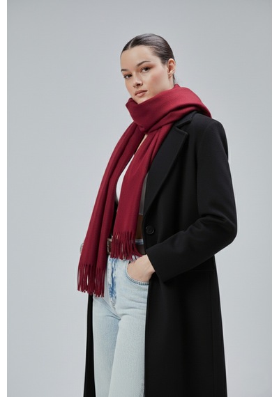 Derikem Kadın Yumuşak Dokulu Akrilik Basic Kışlık Şal Bordo