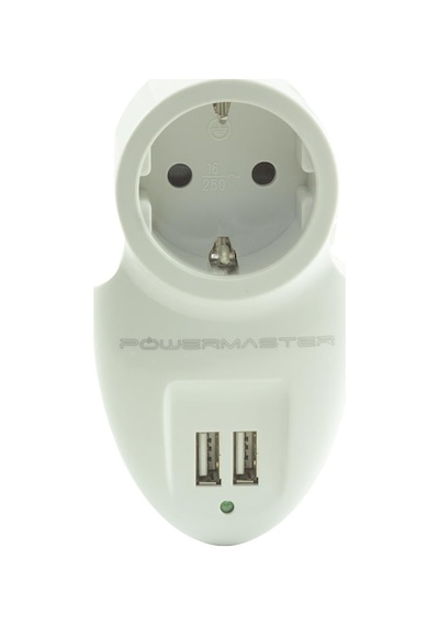 Powermaster Pm-16895 Tekli Akım Korumalı Priz 2xusb Beyaz