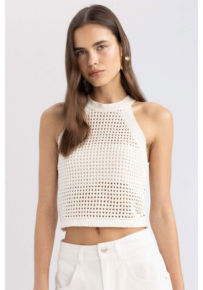 Defacto Crop Halter Yaka Ajur Triko Atlet C4589AX24SMER105