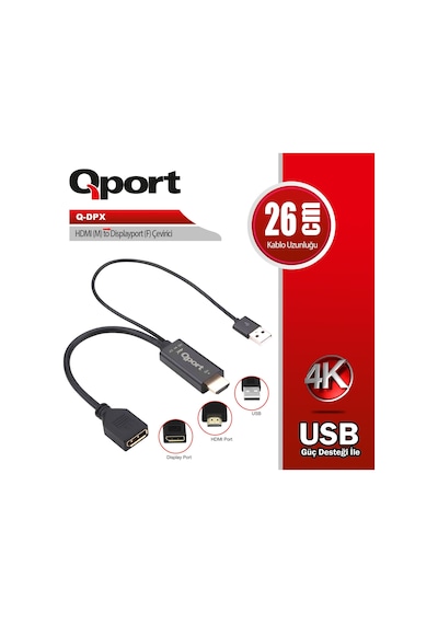 Qport Q-dpx Hdmı M To Dısplayport F Çevirici-142274