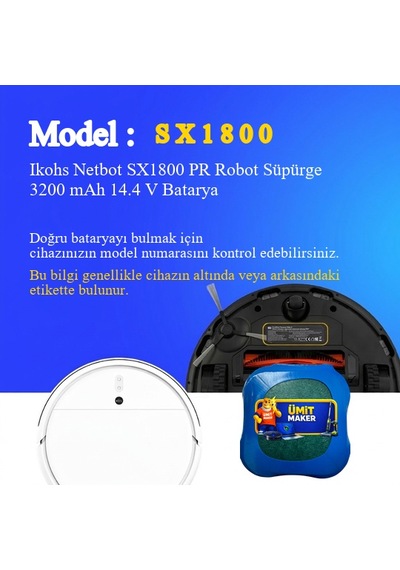 Ikohs Netbot Sx1800 Pr Robot Süpürge 3200 Mah 14.4v Batarya