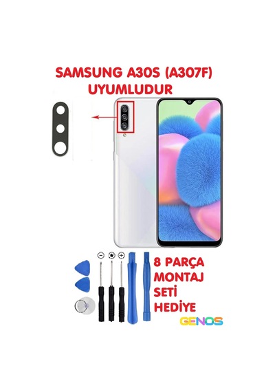 Samsung Uyumlu Galaxy A30s A307f Arka Kamera Camı Kamera Camı Lensi + Montaj Set