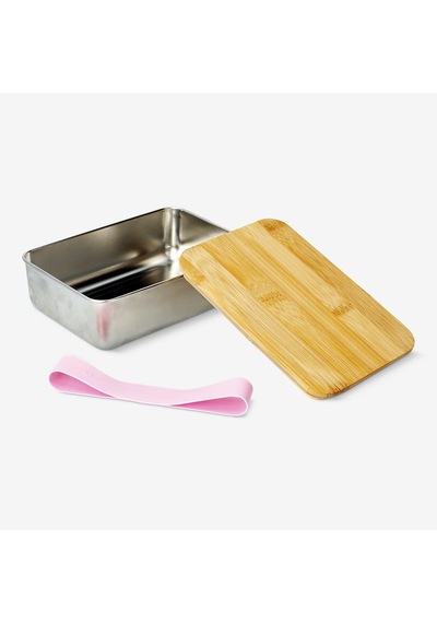 Flying Tiger Bambu Kapaklı Çelik Pembe Yemek Kabı