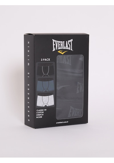 Everlast 3'lü Karma Boxer Siyah-antrasit-gri Melanj