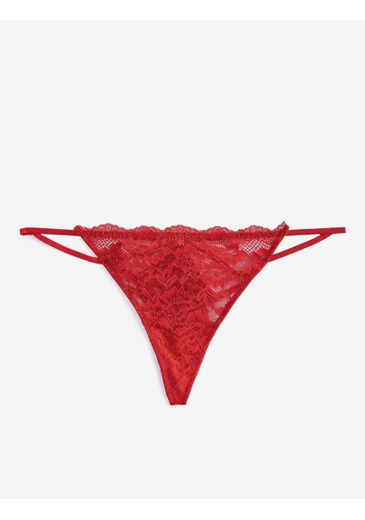Koton Dantelli String Külot Çiçekli Kırmızı 4wlk30054mk Kırmızı