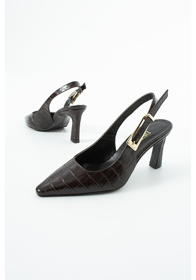 Dericia Shoes Sapphire Hakiki Deri Kadın İnce Topuklu Arkası Açık Ayakkabı Kahverengi Dericia Shoes Sapphire Hakiki Deri Kadın İnce Topuklu Arkası Açık Ayakkabı Kahverengi