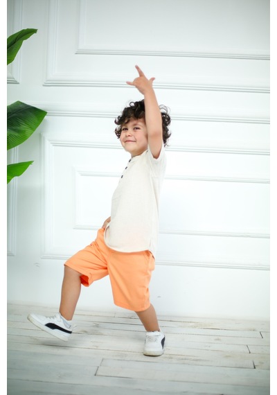 Miababy Hakim Yaka İkili Takım Oranj Turuncu Miababy Hakim Yaka İkili Takım Oranj Turuncu