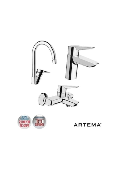 Artema Solid S Batarya Seti Ve Tema Quadro Tepe Duş Seti