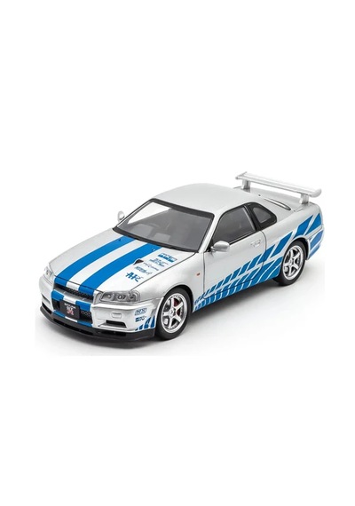Hobbiez World 1:24 Nissan Skyline Gt-r R34 Liberty Walk Açık Gri