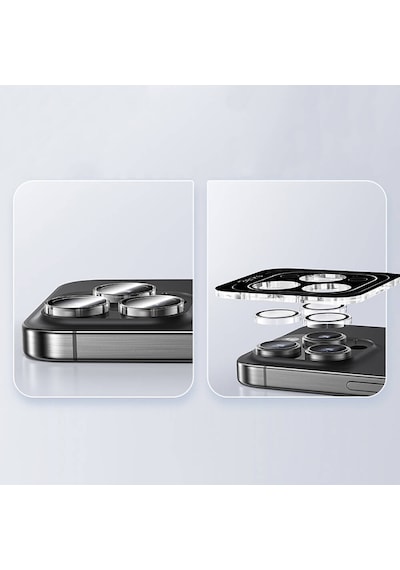 Apple Uyumlu   iPhone 16 Pro Max Benks Ar Glass Warrior Transparan Premium Cam Kamera Lens Koruyucu Şeffaf