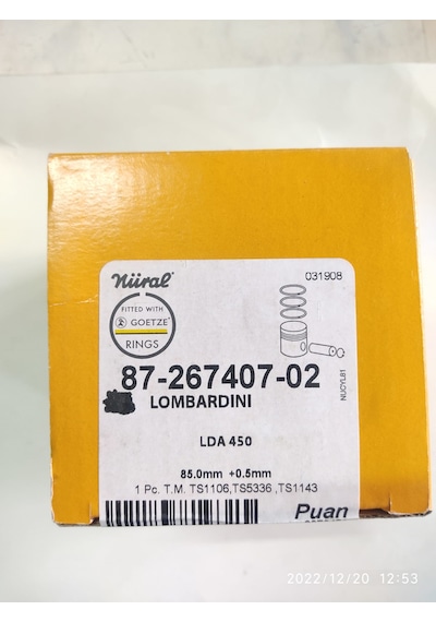 Antor/lombardini 3ld450 Piston Segman/sekman Komple +0,50mm Nüral Goetze