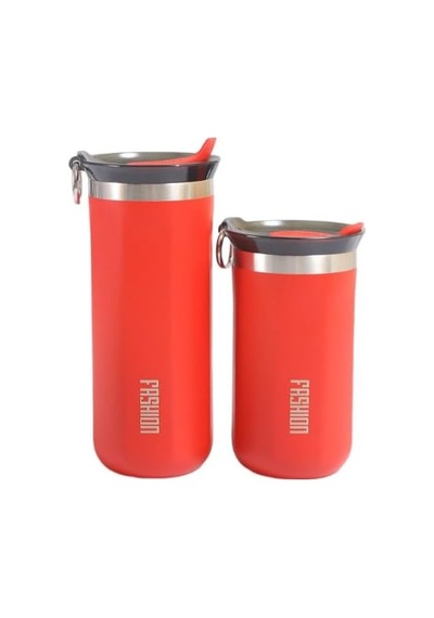 Çelik İçli Termos 350 Ml Kırmızı Skm010 Açık Beyaz