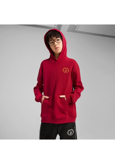Puma X Harry Potter Genç Rahat Kesim Kapüşonlu Sweatshırt 630078 13 Kırmızı