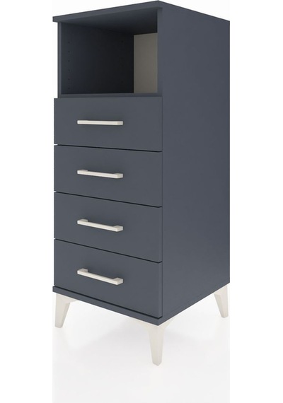 Hyperion Komodin Tek Raflı 4 Çekmeceli 44x44x106 Antrasit-ant... Antrasit