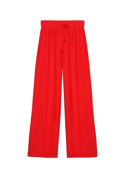 Olla Collection Beli Lastikli Bol Paça Pantolon Sax Kırmızı