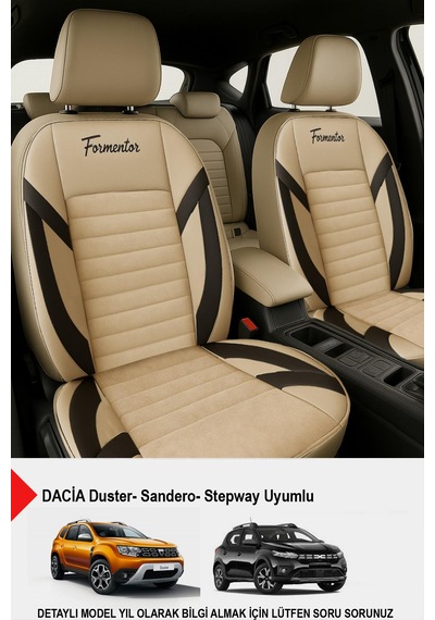 Formentor Tay Tüyü Oto Koltuk Kılıfı Dacia Sandero-stepway-duster Uyumlu Bej