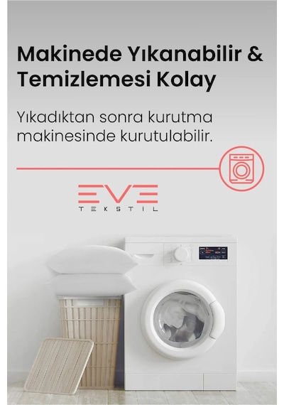 Eve Tekstil 5 Adet Micro Silikon Elyaf Nonwovenyastık 50x70cm 700 Gr