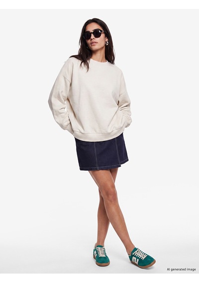 Lcw Vision Gri Soft Touch Oversize Kadın Sweatshirt