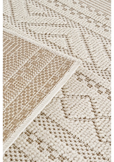 Badelya Home Krem İskandinav Modern Tasarım Sisal Bukle Özel Ölçü Salon Oturma Odası Koridor Mutfak Halısı Yolluk Krem Ekru