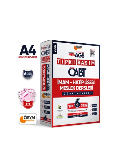2026 MEB-AGS ÖABT İmam Hatip Meslek Dersleri Öğretmenliği ÖSYM Tıpkı Basım 7li Deneme Paketi Cevaplı