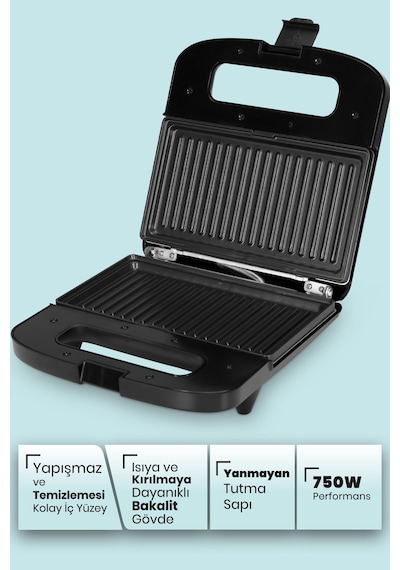 Goldmaster Tostini 750 W Isınmaya Dayanıklı Mini Tost Makinesi