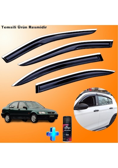 Honda Euro Civic Mügen Cam Rüzgarlığı Abs Nikelaj Krom Cam Rüzgarlığı 1996-2001 + Ebrayn 150ml Koku