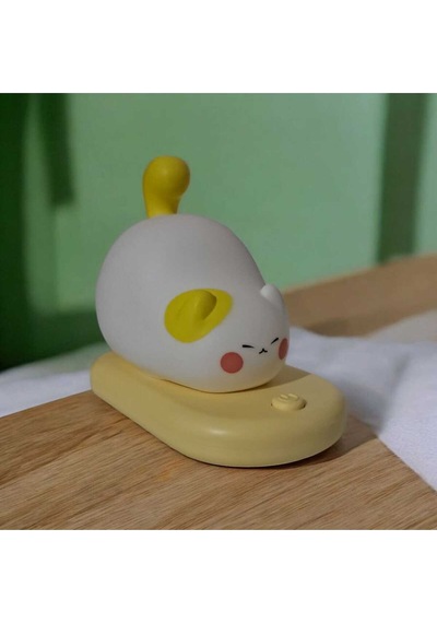 Dokunmatik Sevimli Pati Kedi Modelli Usb Şarjlı Led Karikatür Silikon Gece-masa Lambası Sarı