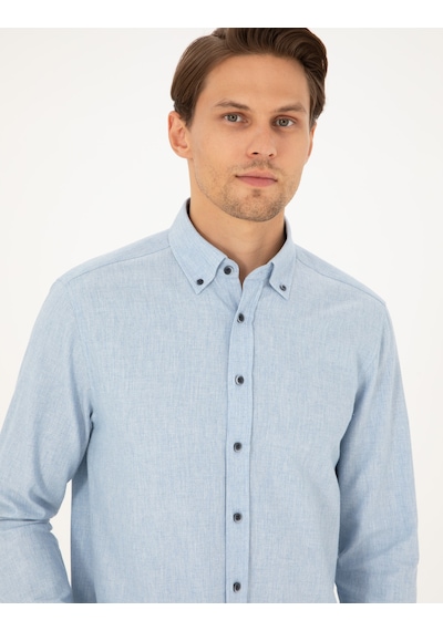 Pierre Cardin Erkek Mavi Gömlek Desenli 50292106-vr036 Mavi
