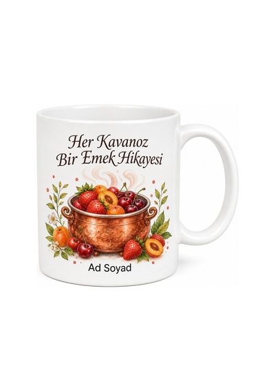 Ev Yapımı Reçel Kaynatanlara Özel Kaynayan Tencere Meyve Kokusu Kupa Bardak Hediye Beyaz / Çok Renkli