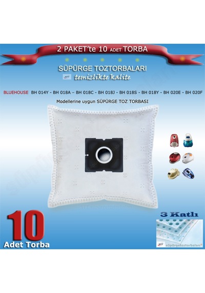 Bluehouse Bh 014y-018a-018c-018j-018s-018y-020e-020f Modellerine Uygun 10 Adet Toz Torbası 200120