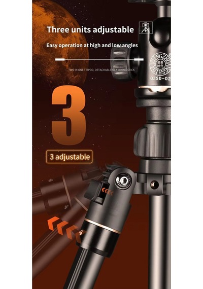 Q518 Aynasız Ve Dslr İçin Alüminyum Top Kafa Ball Head 164cm 12kg Kapasiteli Profesyonel Çok Fonksiyonlu Tripod