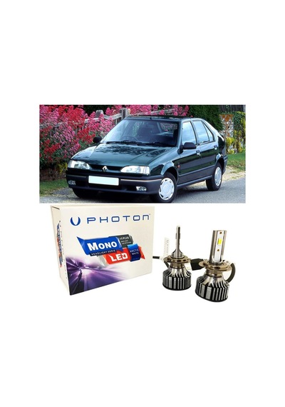 Renault 19 Led Xenon Uzun + Kısa Far Ampulü H4 Mono Yeni Seri Beyaz