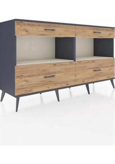 Hyperion Konsol 2 Raflı 4 Çekmeceli 176x44x99 Antrasit-aytaşı/ça Antrasit-aytaşı/çam Hyperion Konsol 2 Raflı 4 Çekmeceli 176x44x99 Antrasit-aytaşı/ça Antrasit-aytaşı/çam