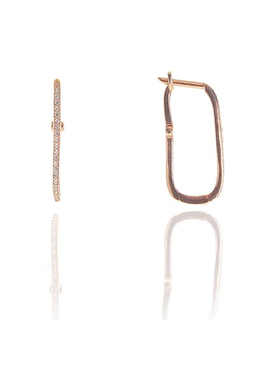 Gümüş Rose Zirkon Taşlı Sade Göçmen Küpe N11.48532
