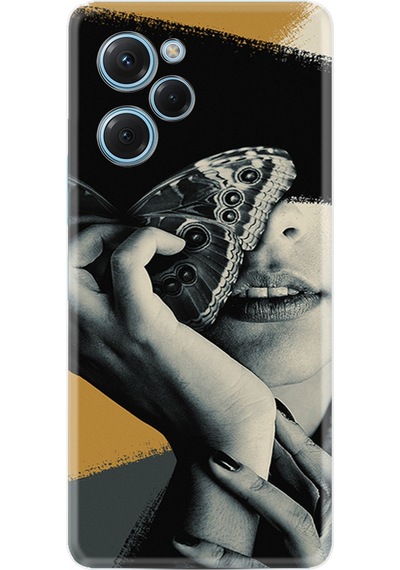 Xiaomi Poco X5 Pro Pro Kılıf Resimli Desenli Silikon Platinium Series Butterfly Girl 1837