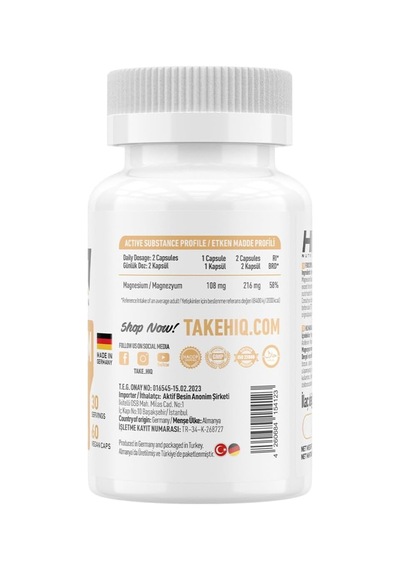 Magnesium Bisglycinate, 60 Vegan Kapsül