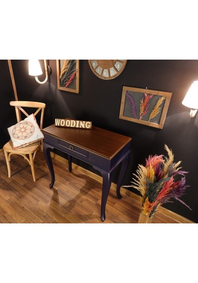 Wooding 80 Cm Çekmeceli Masif Lacivert Ceviz Dresuar (548586614) Ceviz