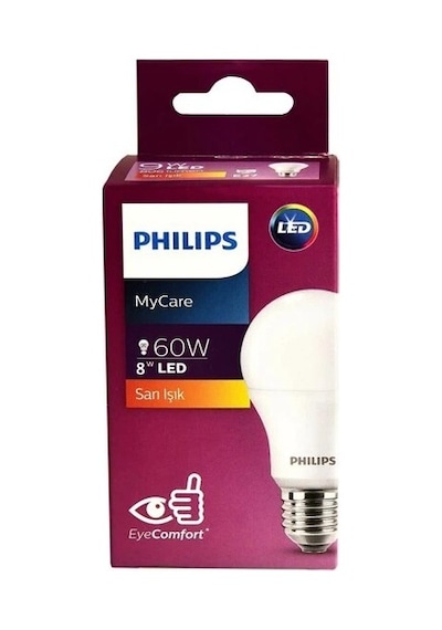 Philips Mycare LED  8W - 60W E27 2700K Sarı Işık ( 12'li Paket )