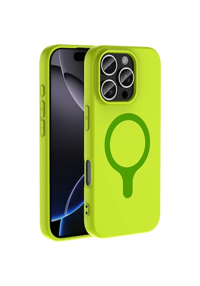 Maks Technology iPhone Uyumlu 16 Pro Max Kılıf M-safe Şarj Özellikli Mkst Aris Silikon Kapak - Yeşil