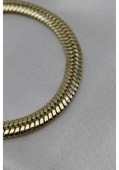 Vıp Çelik 14k Altın Kaplama İtalyan Zincir Model Bileklik - 20 Cm Unisex