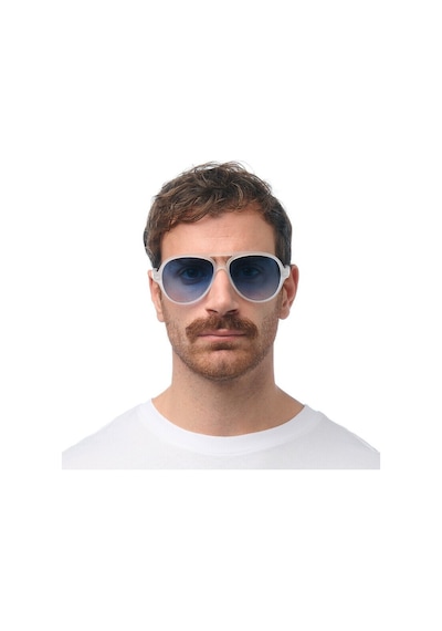 Okkia Alessio Unisex Güneş Gözlüğütransparan Beyaz / Lens: Mavi Beyaz