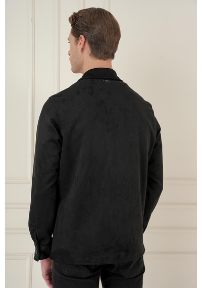 Efor Comfort Fit Mono Yaka Kapaklı Cep Casual Siyah Ceket C 699 Siyah