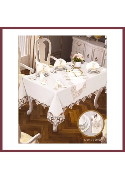 Storeşahin Karanfil Gardenya Keten Krem-gümüş 26 Parça Modern 160 260 Cm Masa Takımı Shn0720 Krem - Gümüş Storeşahin Karanfil Gardenya Keten Krem-gümüş 26 Parça Modern 160 260 Cm Masa Takımı Shn0720 Krem - Gümüş