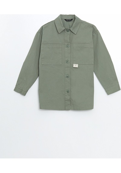 Lcw Modest Yeşil Oversize Kadın Gömlek Tunik