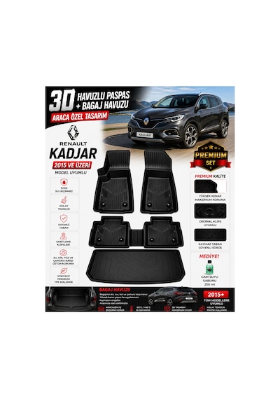 Renault Kadjar 2020 Model Uyumlu 3d Araca Özel Havuzlu Paspas+bagaj Havuzu Birebir Uyum