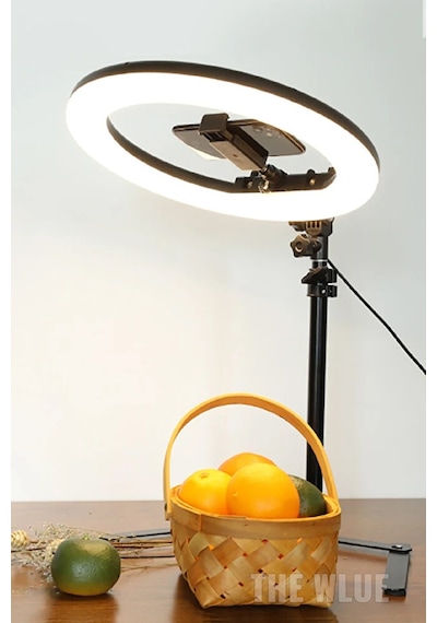 Masaüstü 10 İnç 26 Cm Led Işıklı Ürün Takı Yemek Çekim Standı Tik