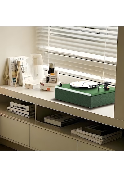 Hym s Lumi-s Yeşil Dahili Bluetooth Hoparlörlü Retro Pikap Plakçalar