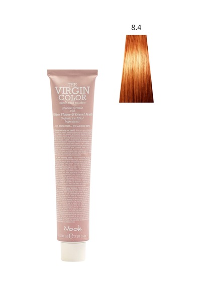 Nook Virgin Color Profesyonel Saç Boyası 100ml-açık Kumral Bakır/bal Bakır 8.4-rame Zencefil Havuç